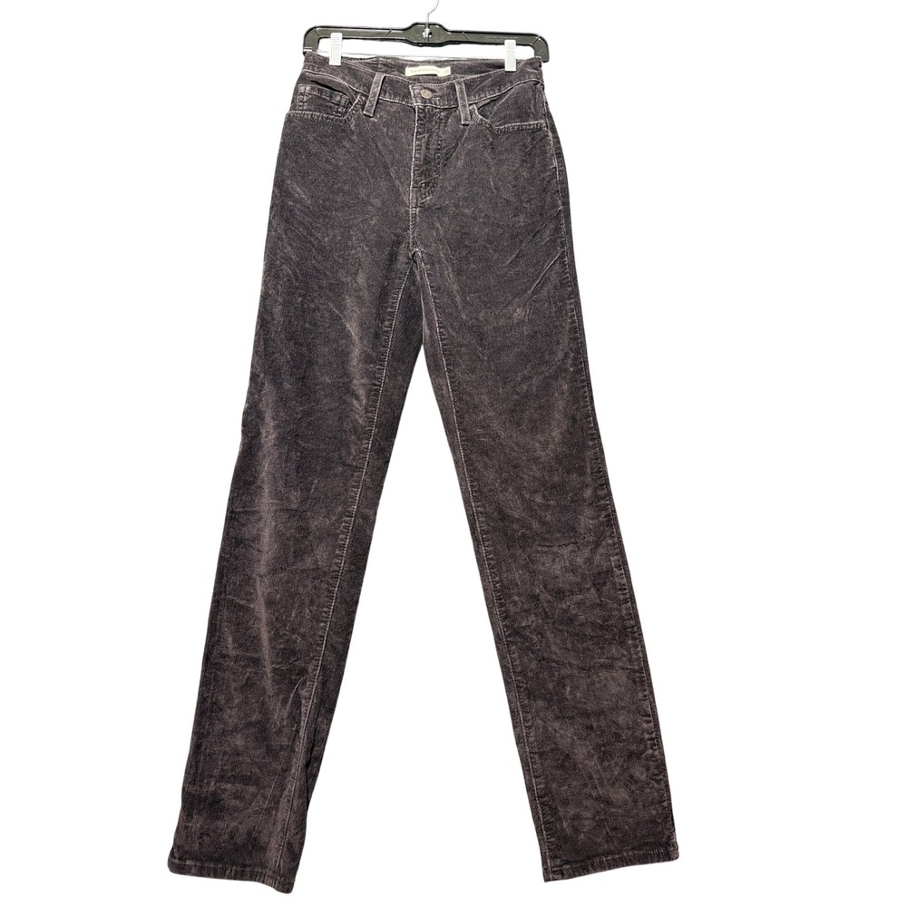 Levi 724 High Rise Straight Women 26 Black Excellent Corduroy